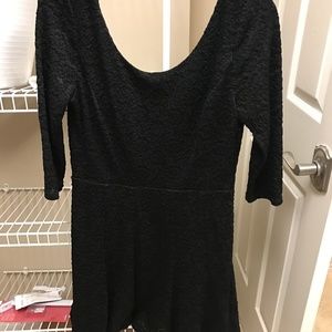 3/4 sleeve Black Dress